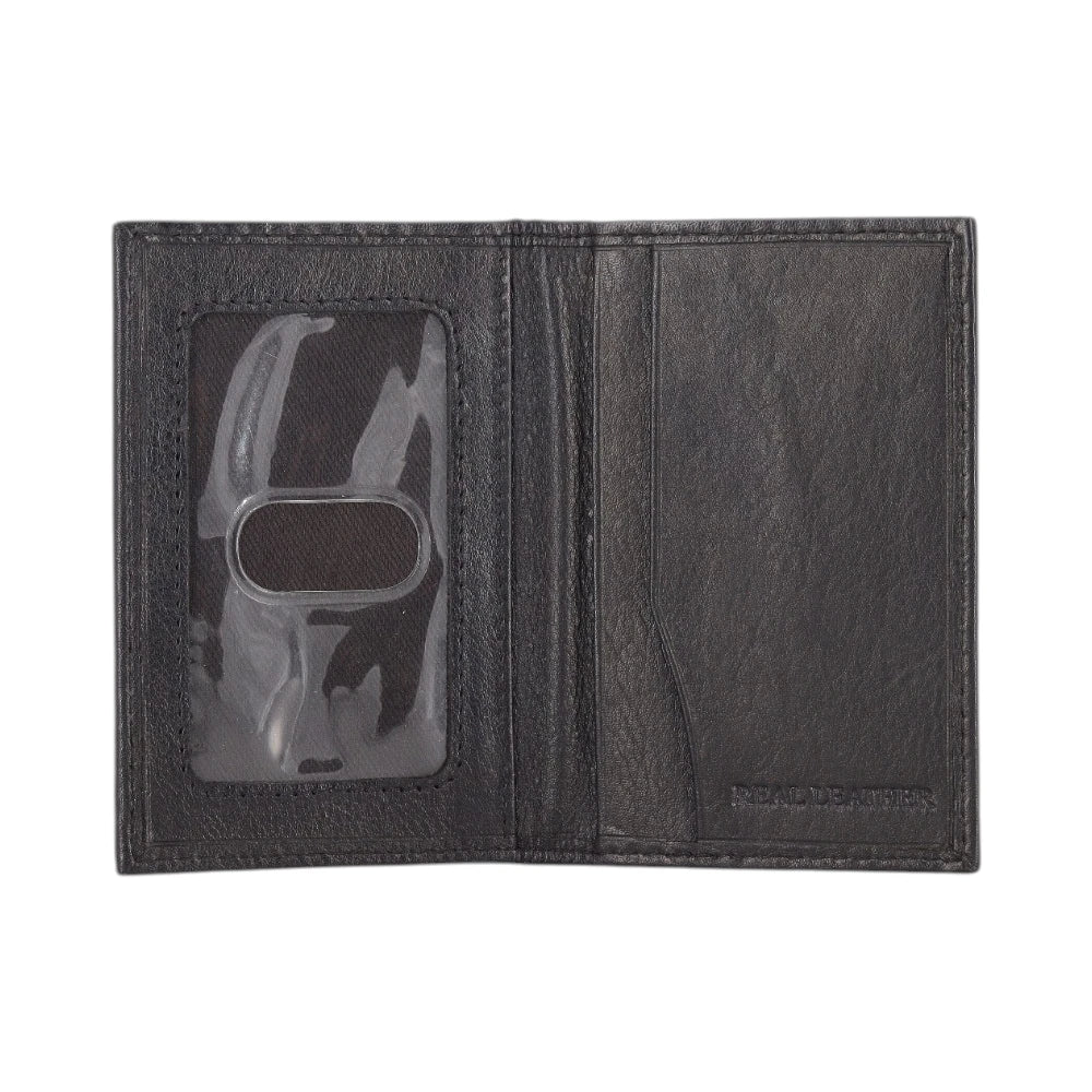 Carbon fiber patterned Black cardholder on a white background