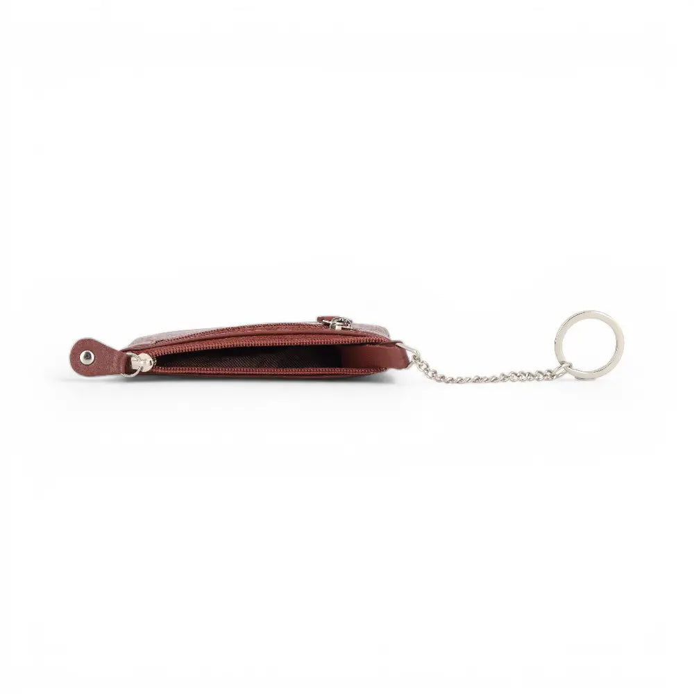 Chocolate wallet with a keychain on a white background