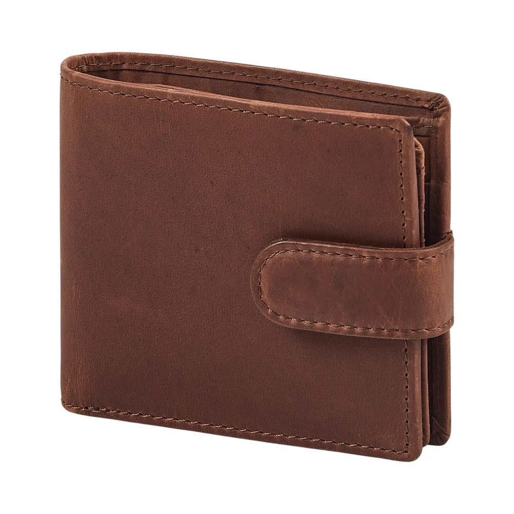Vintage leather wallet for men cognac finish