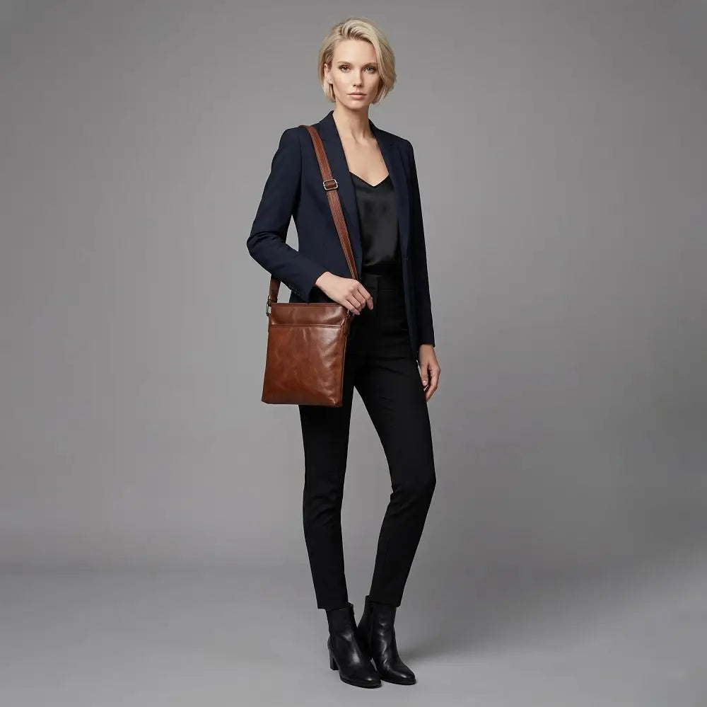 Large Leather Cross Body Bag for Women | Real Leather Crossbody Bag | Velura - 2561