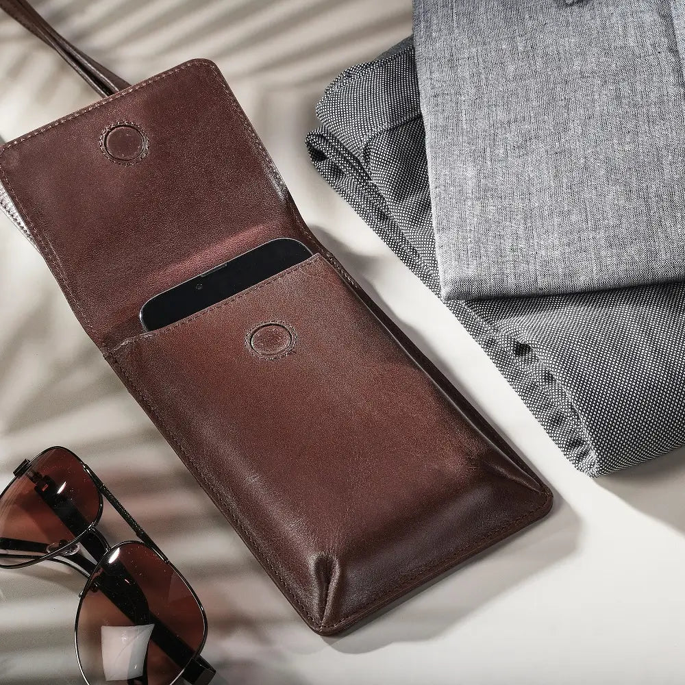 Leather Phone Bag for Women | Real Leather Crossbody Phone Bag | Velura - 2562