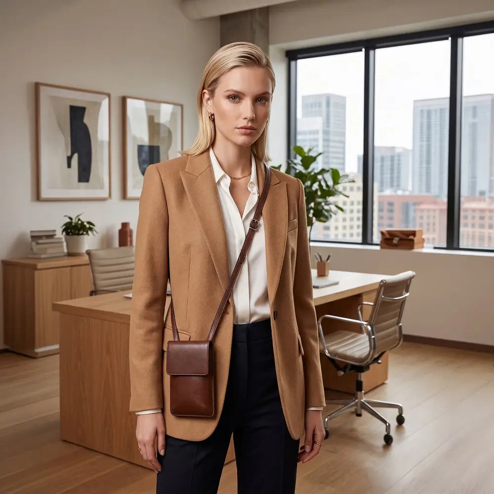 Leather Phone Bag for Women | Real Leather Crossbody Phone Bag | Velura - 2562