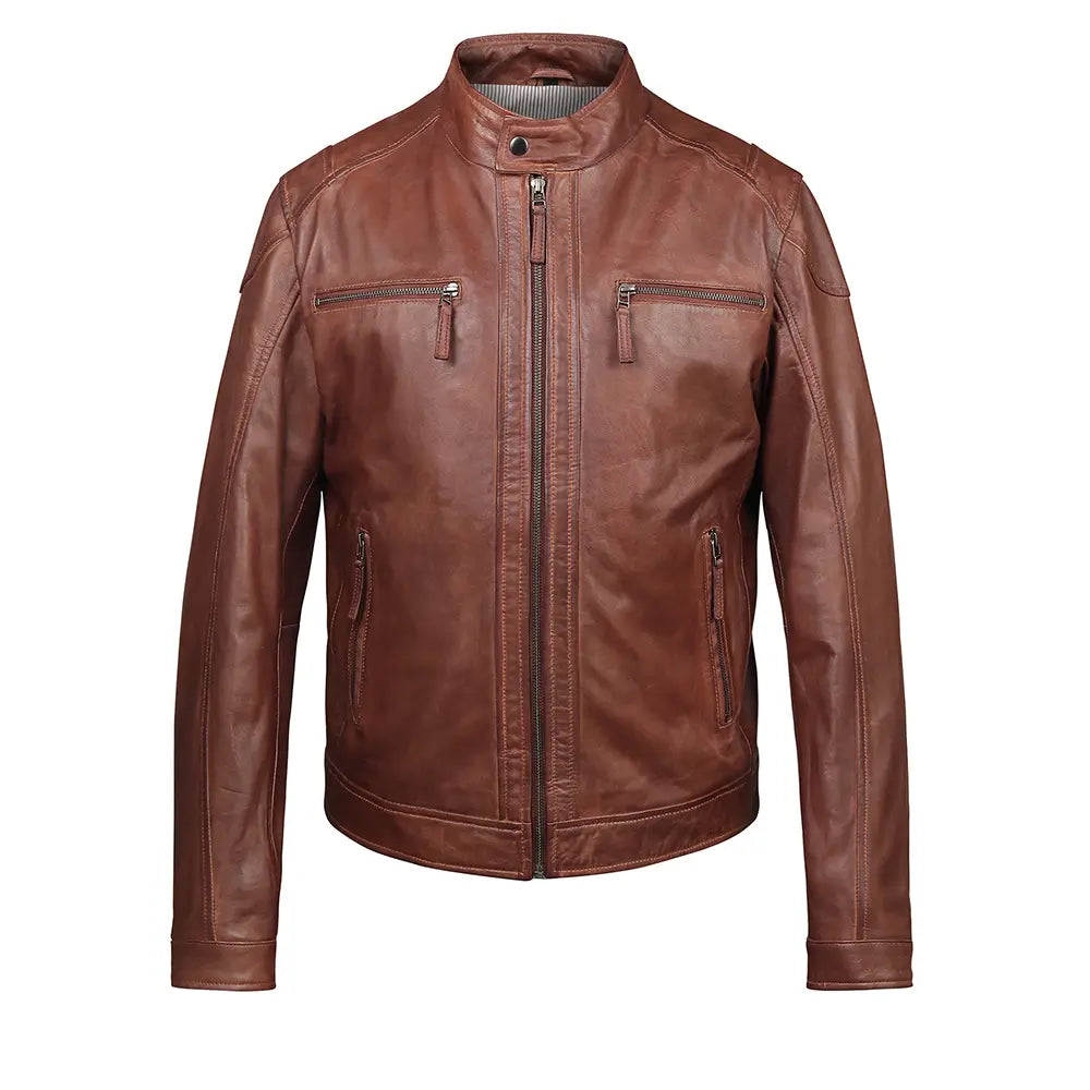 Men's Leather Biker Jacket – Roman 2385 - Primehide Trade