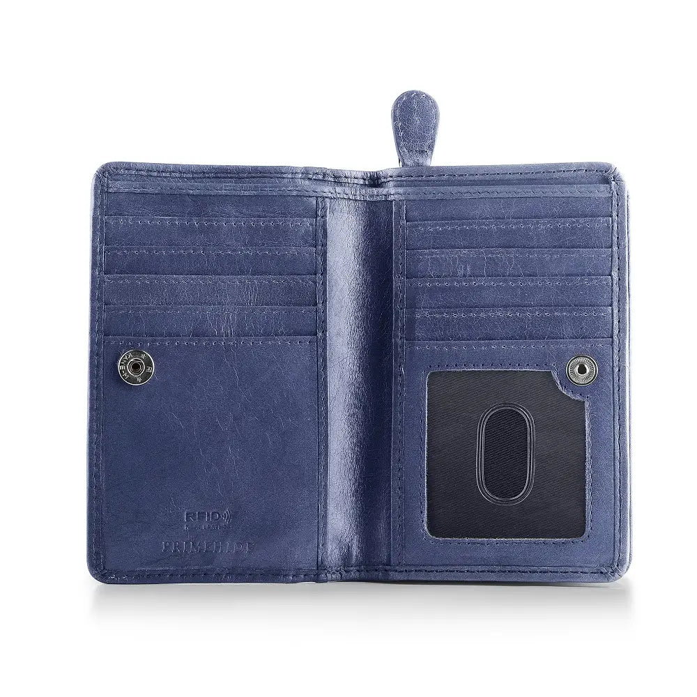 Light Grey Purse with multiple card slots and a coin pocket on a white background