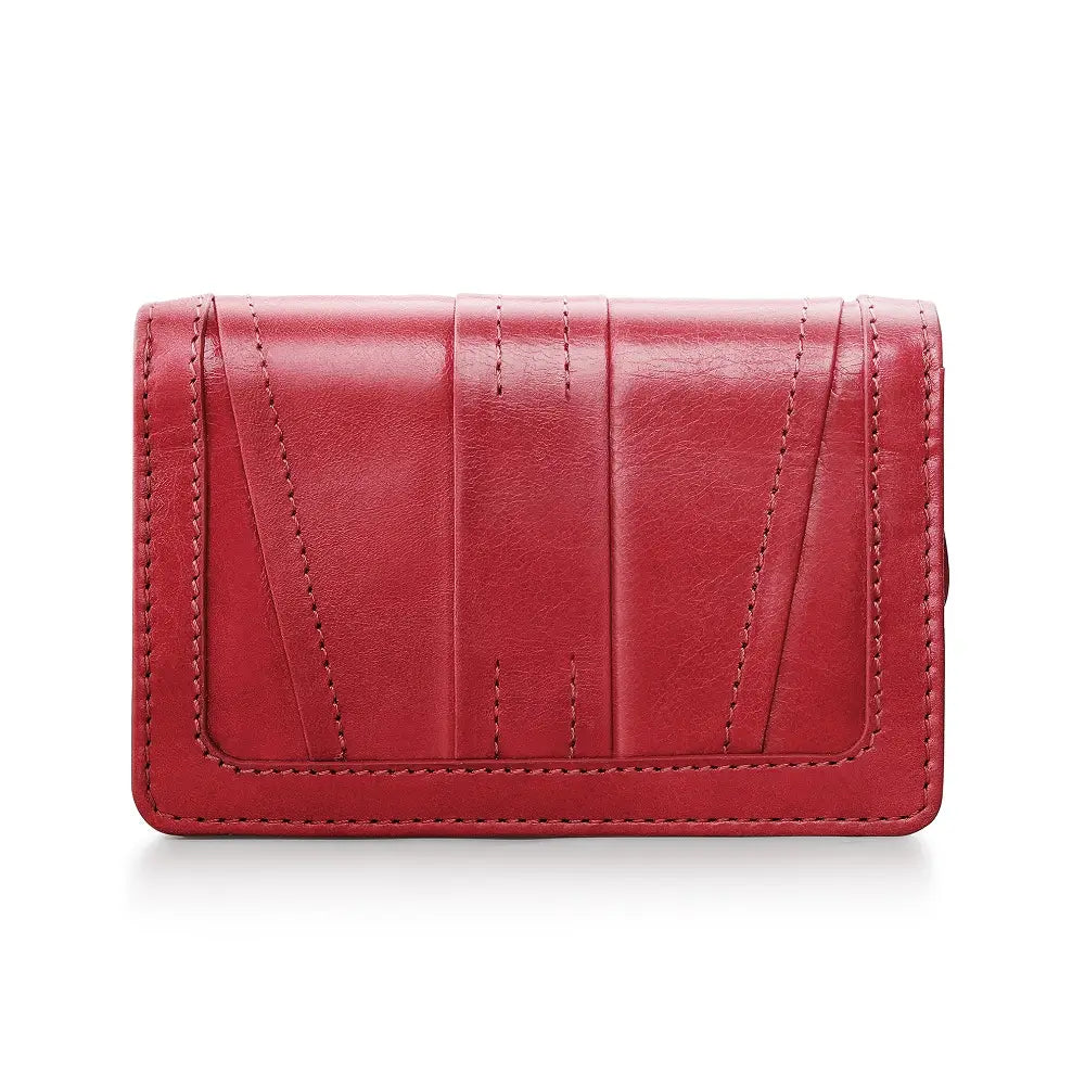Red leather wallet on a white background