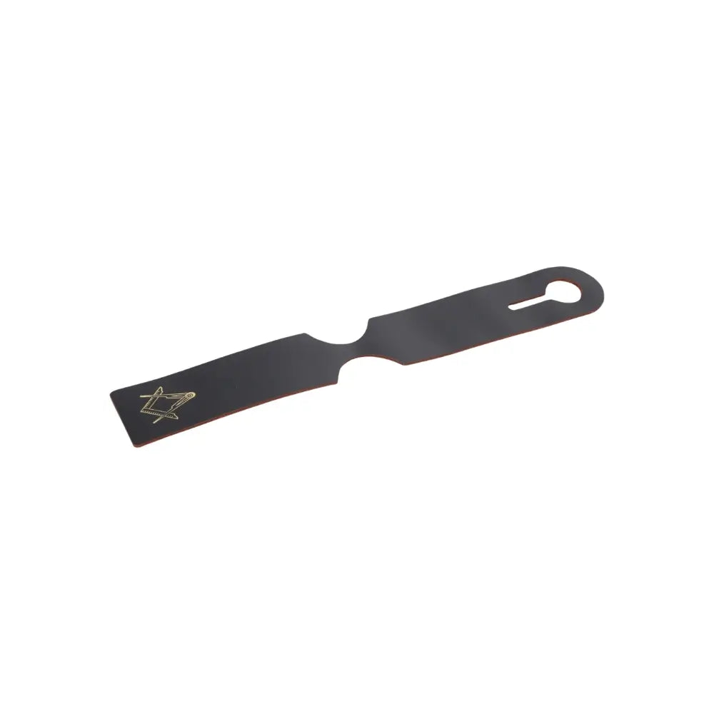 Front view of Dark Brown loop style luggage tag
