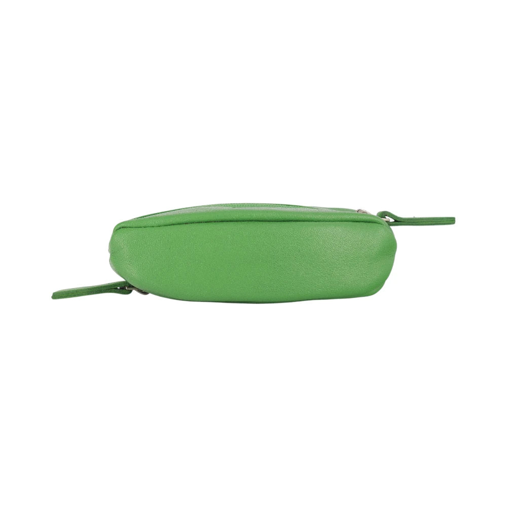 Green pouch on a white background