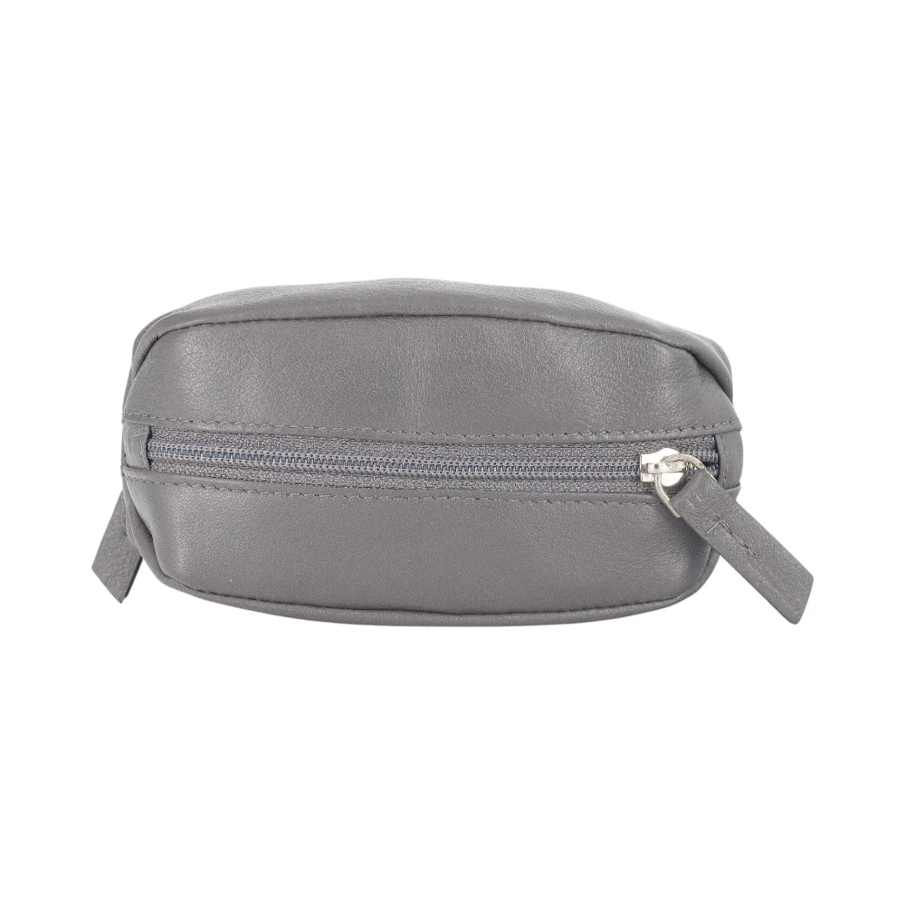 Slate bag with a zipper on a white background