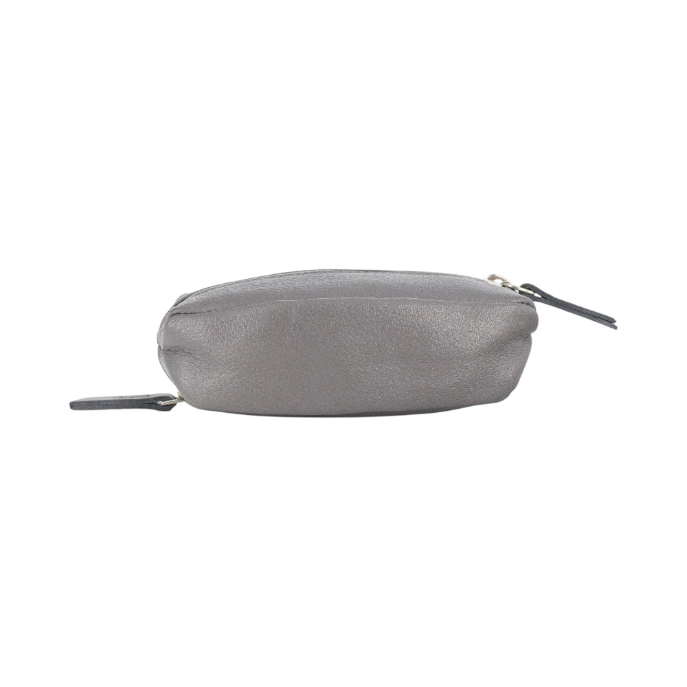 Slate  pouch with a zipper on a white background