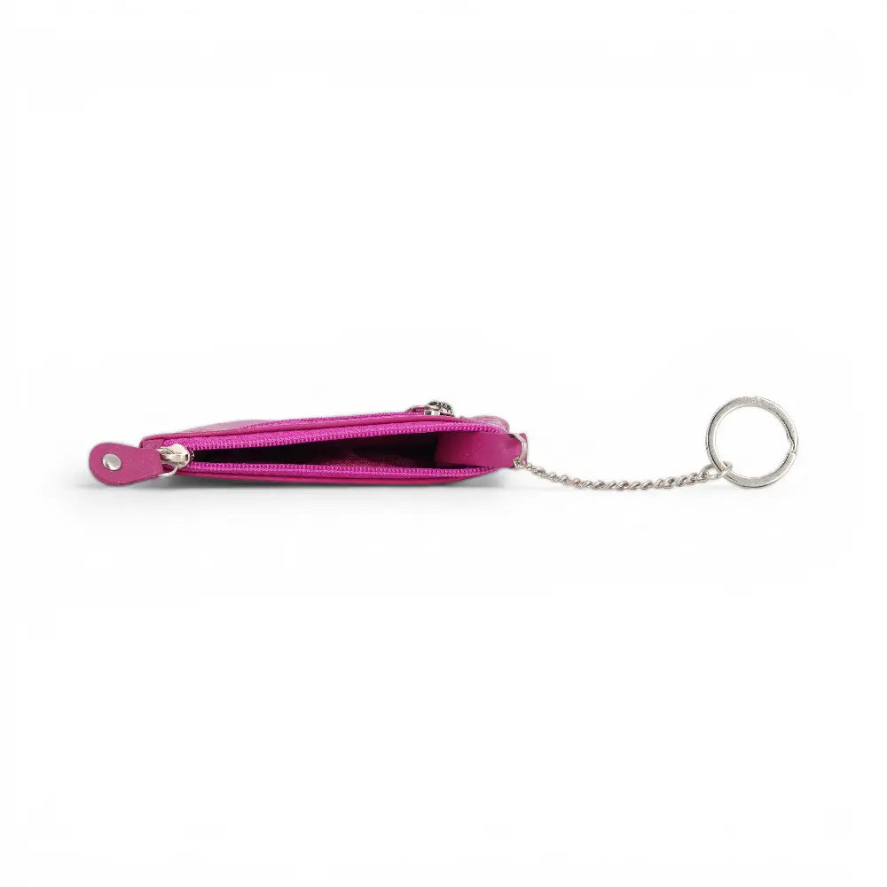 Fuchsia keychain on a white background