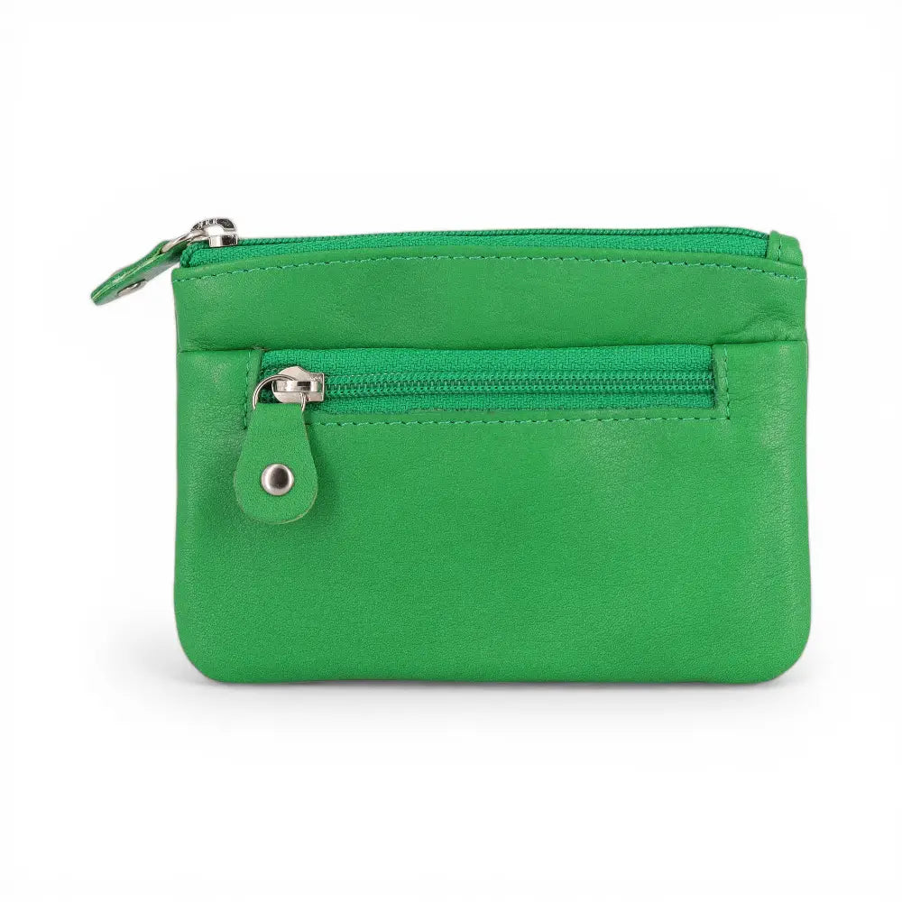 GardenGreen wallet with a zipper on a white background