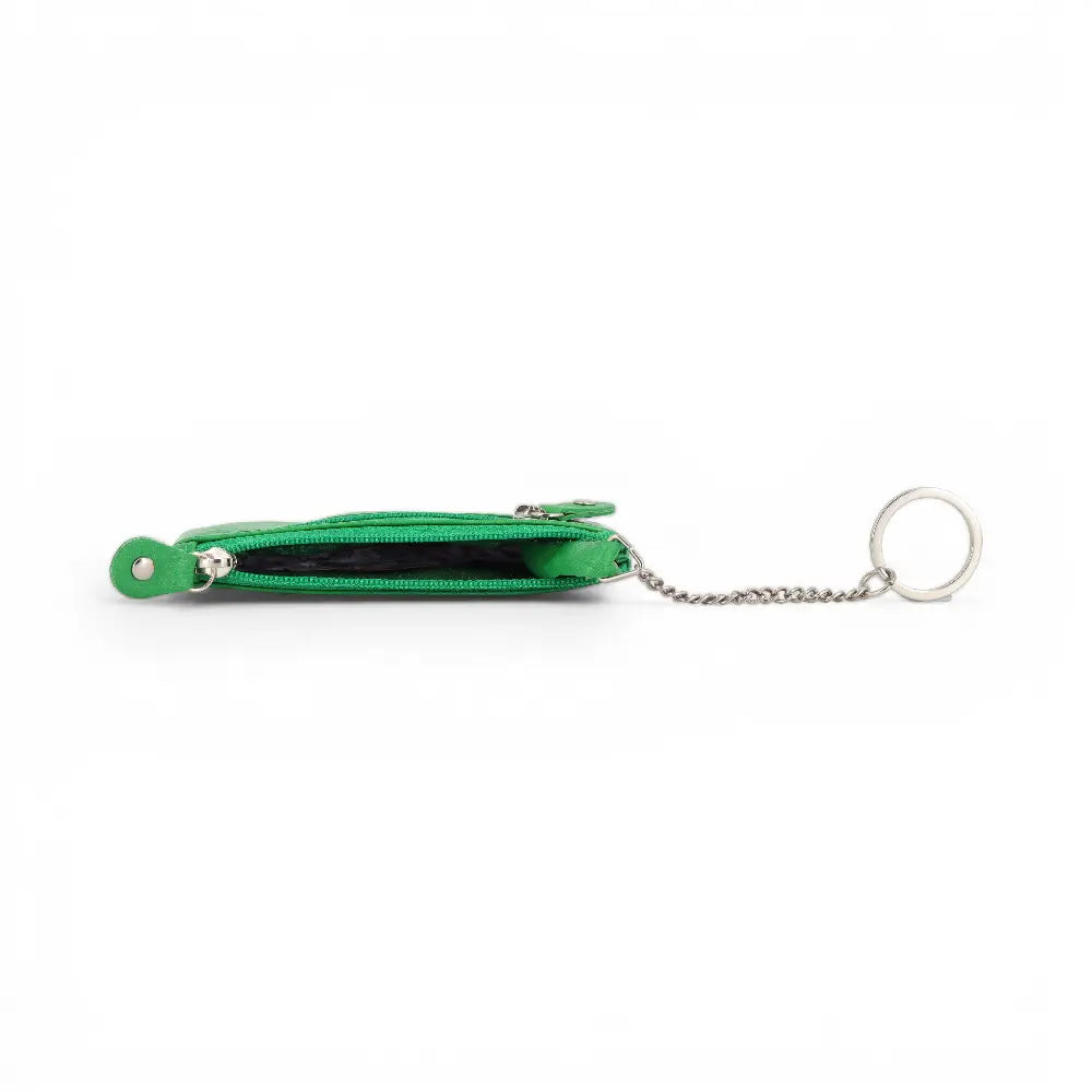 GardenGreen keychain with a small pouch on a white background