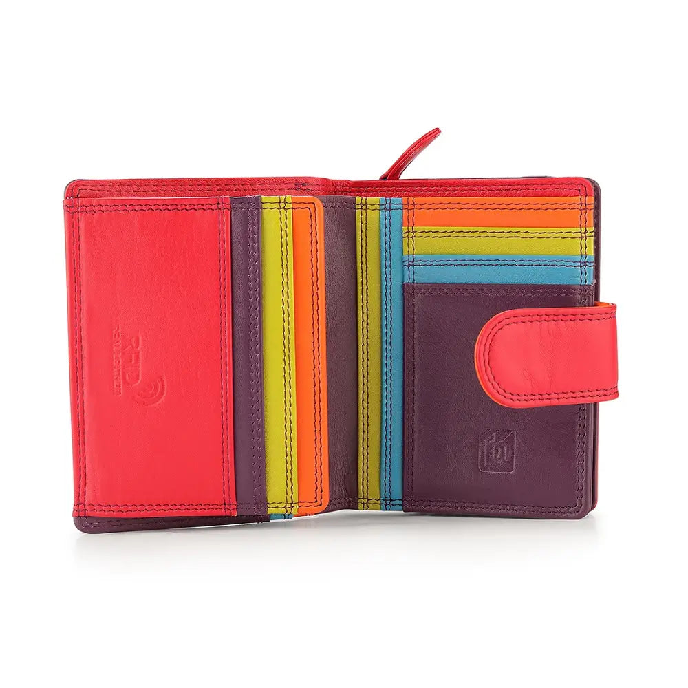 Grape wallet with a red flap on a white background
