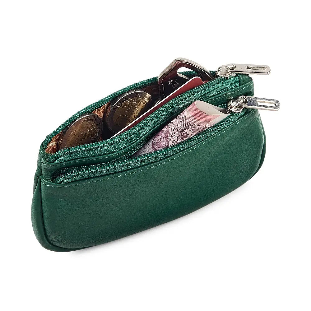 Luxury green leather coin purse for women UK