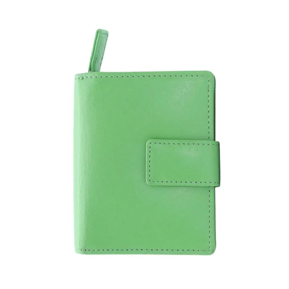 Front view of Green Leather Purse  on a white background