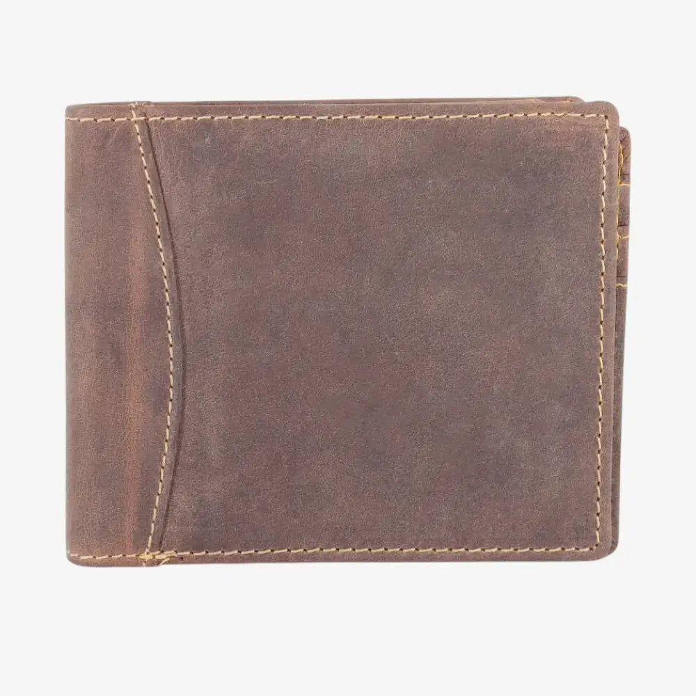 Hunter Brown leather wallet on a white background