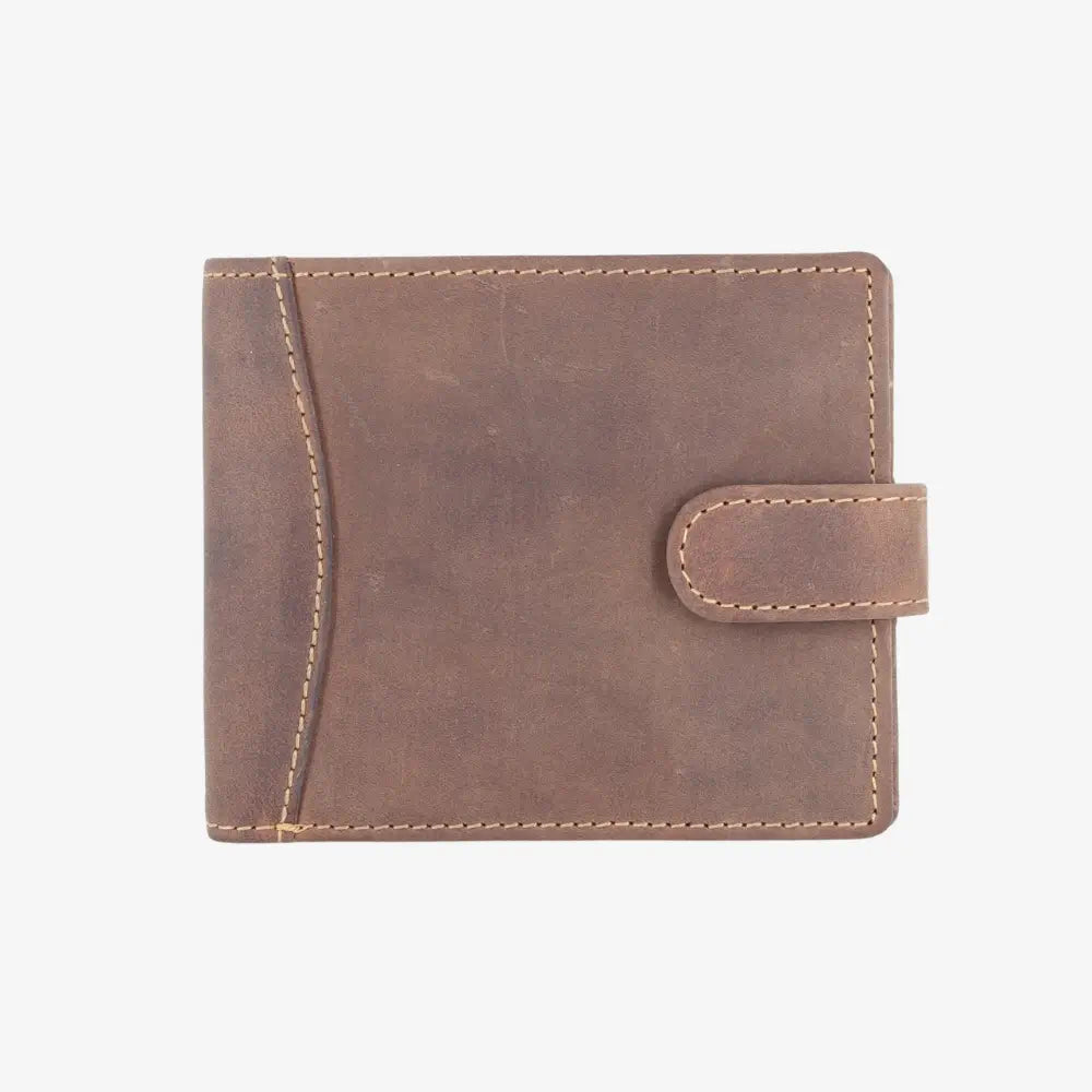 Hunter Brown leather wallet on a white background