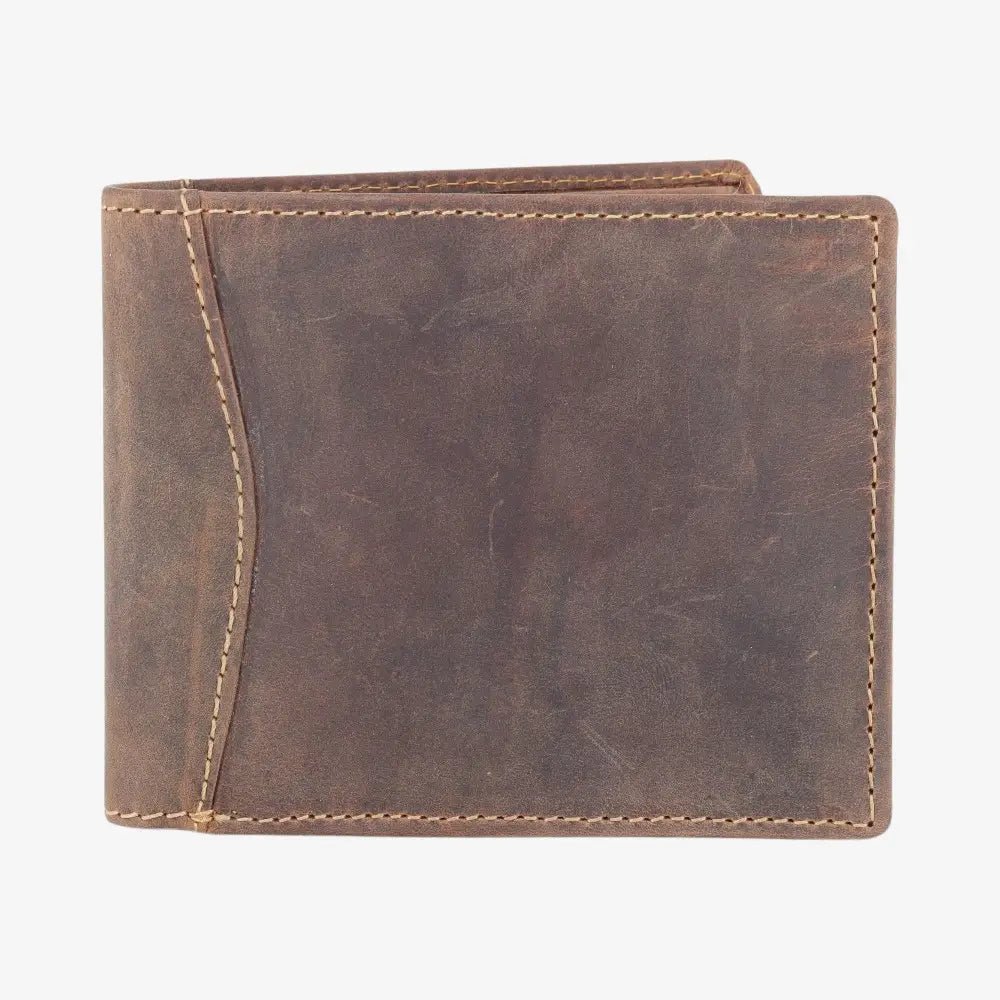 Hunter Brown leather wallet on a white background