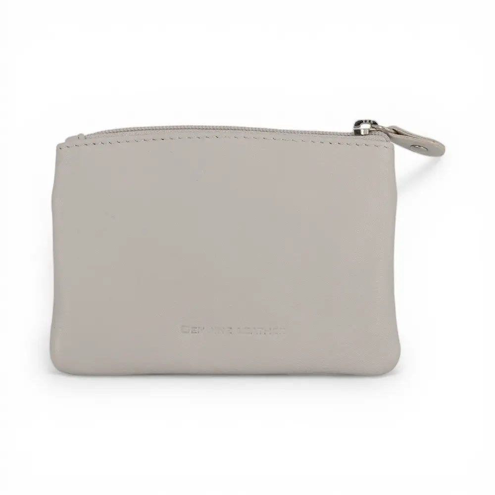 Light gray pouch with a zipper on a white background