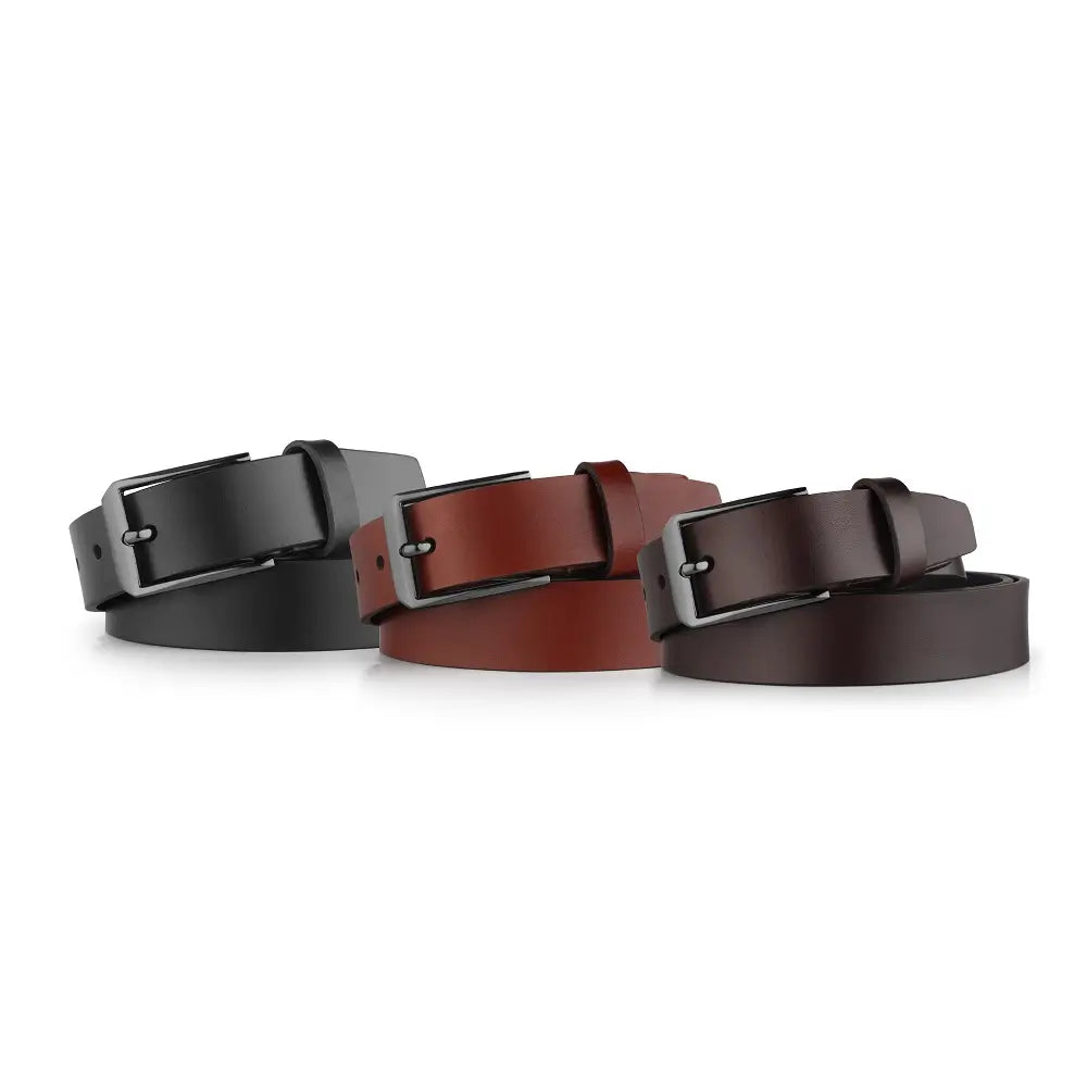 Three colour backgroundul belts on a grey background