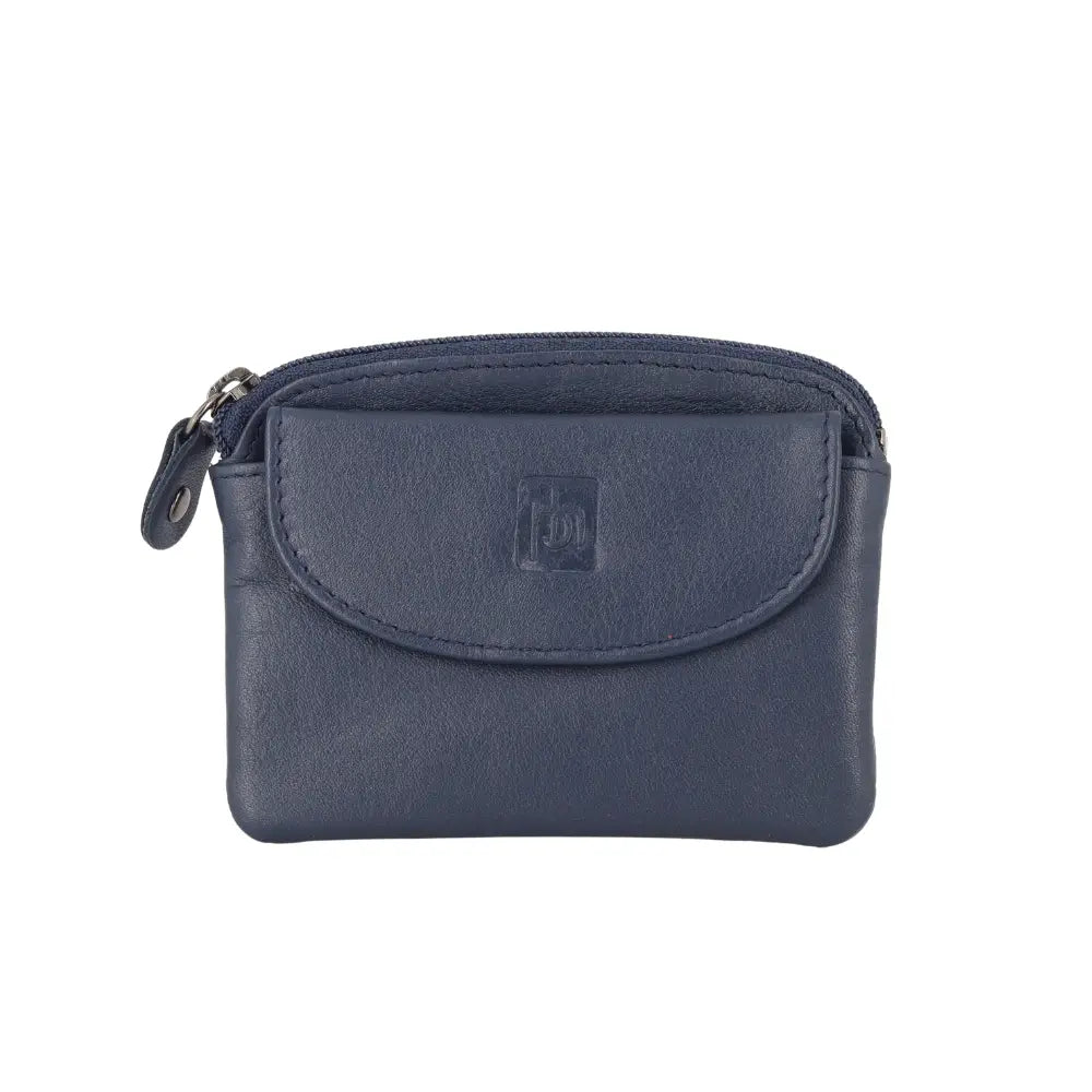Navy  pouch with a brand logo on a white background