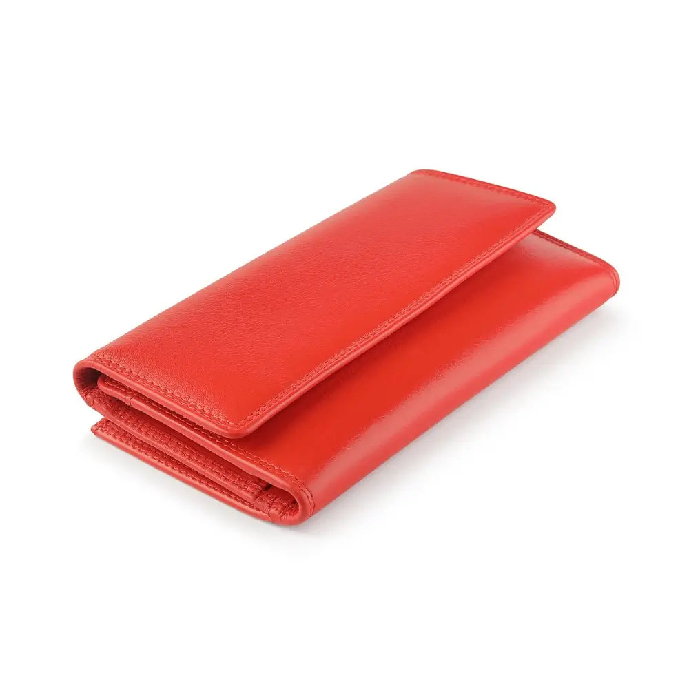 Top view of Orange  wallet on a white background