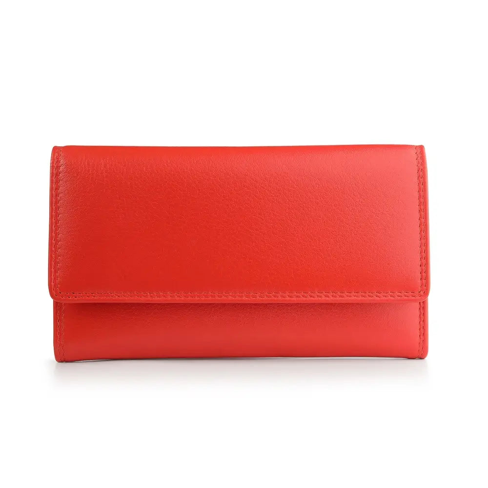 Front view of Orange  wallet on a white background