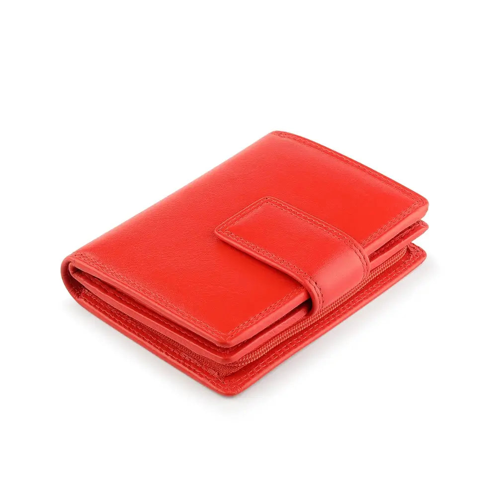 Orange leather wallet on a white background