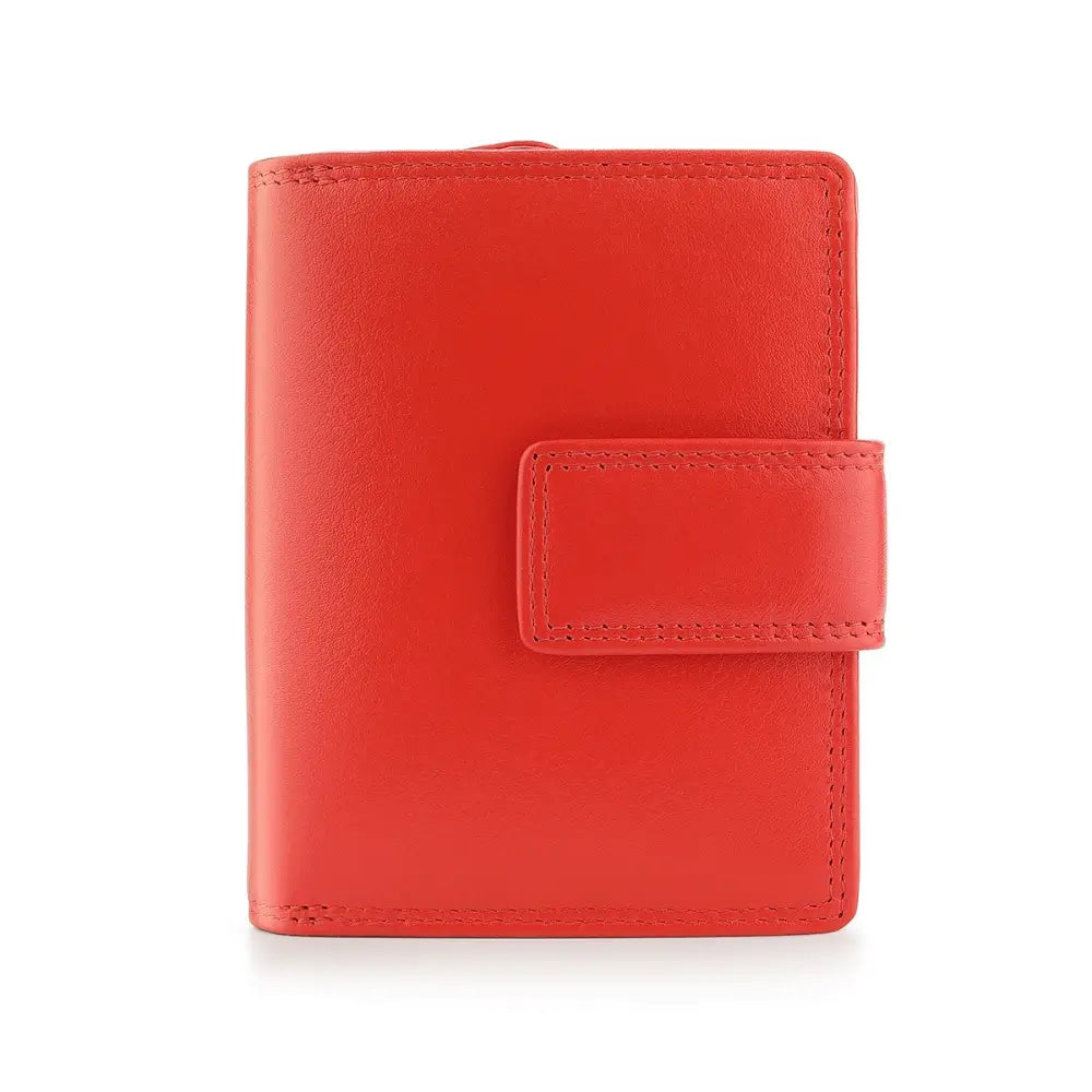 Orange leather wallet on a white background