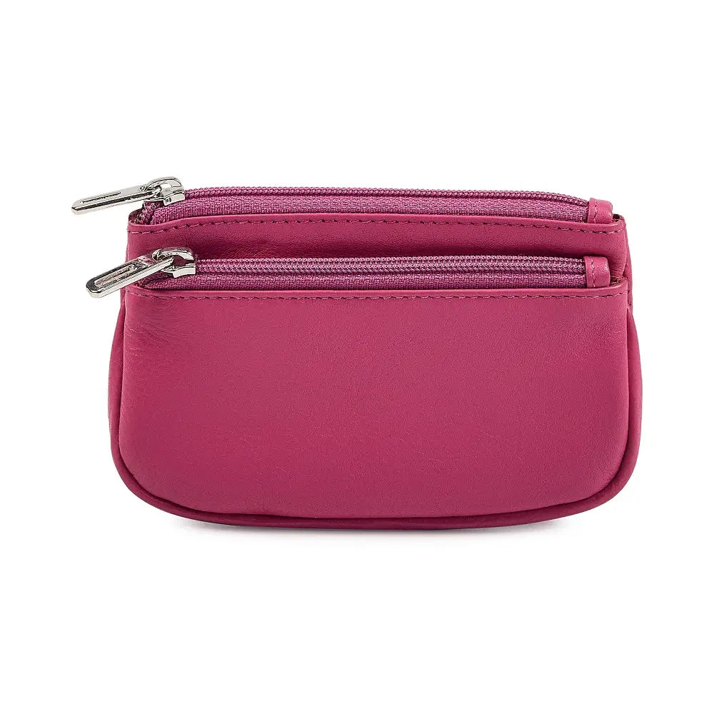 Real leather coin purse in pink