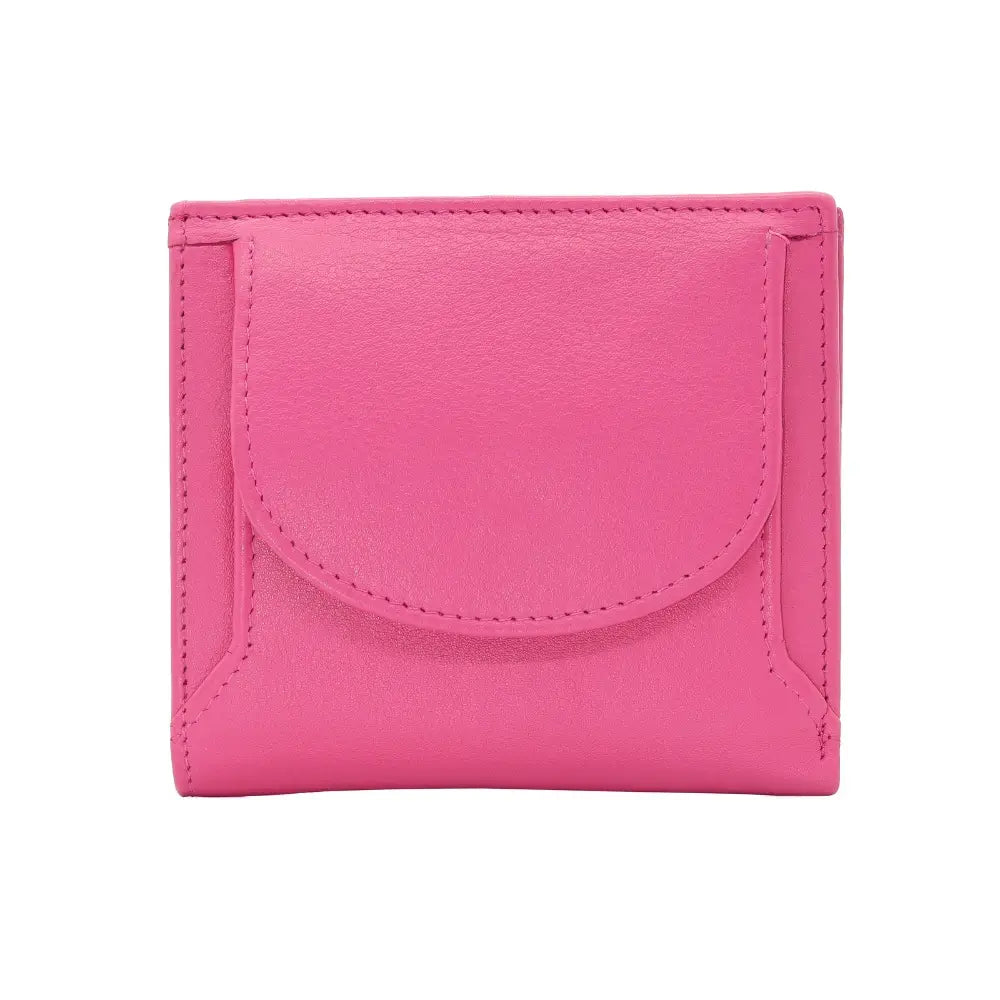 Front view of Pink wallet on a white background