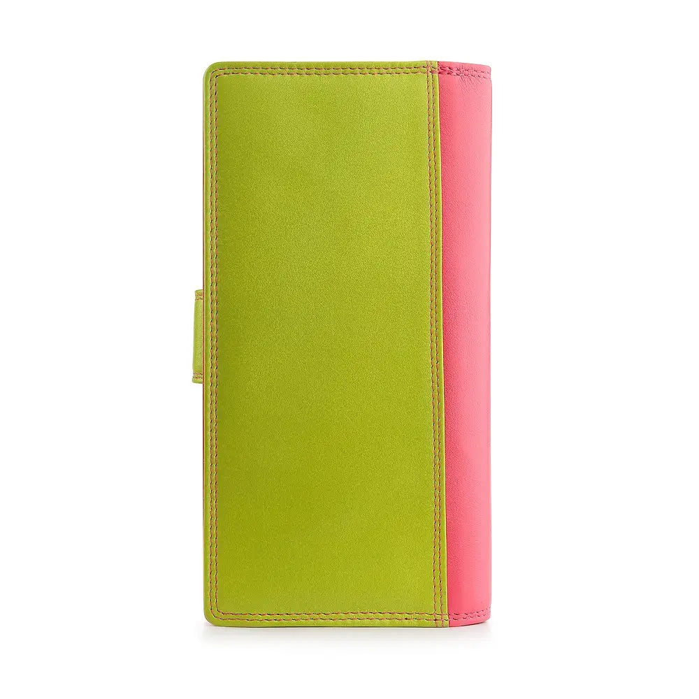 Back view of  pink purse on a white background