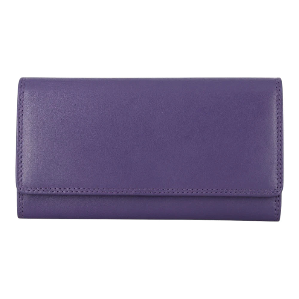 Front view of Purple Milli Martinee Purse on a light gray background