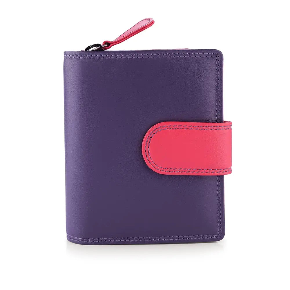 Purple wallet with an orange accent on a white background