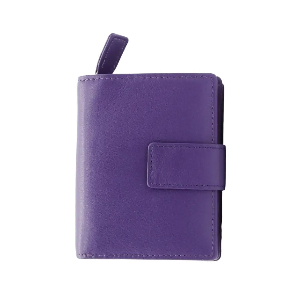 Front view of Purple Leather Purse on a white background