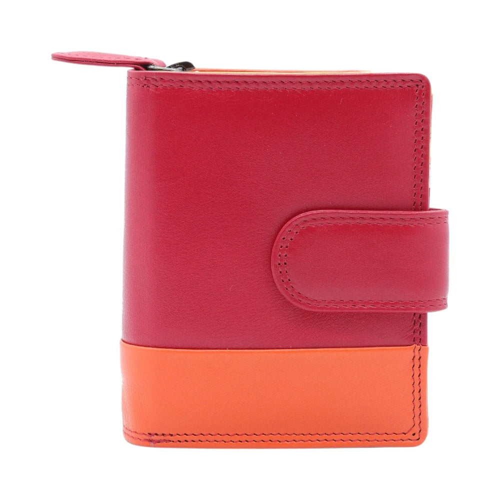 Front view of Red Leather  Purse on a white background