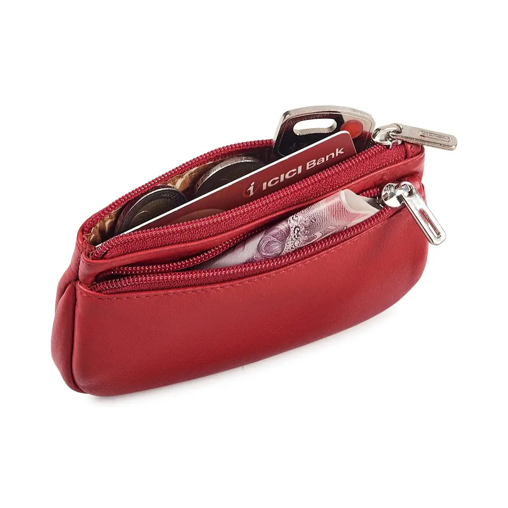 Soft Red leather ladies coin wallet