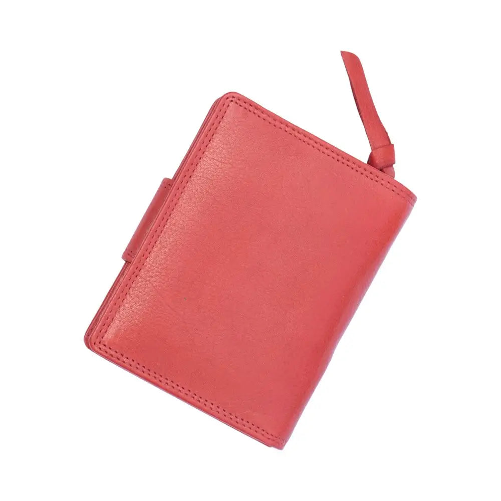 Back view of Red leather wallet on a white background