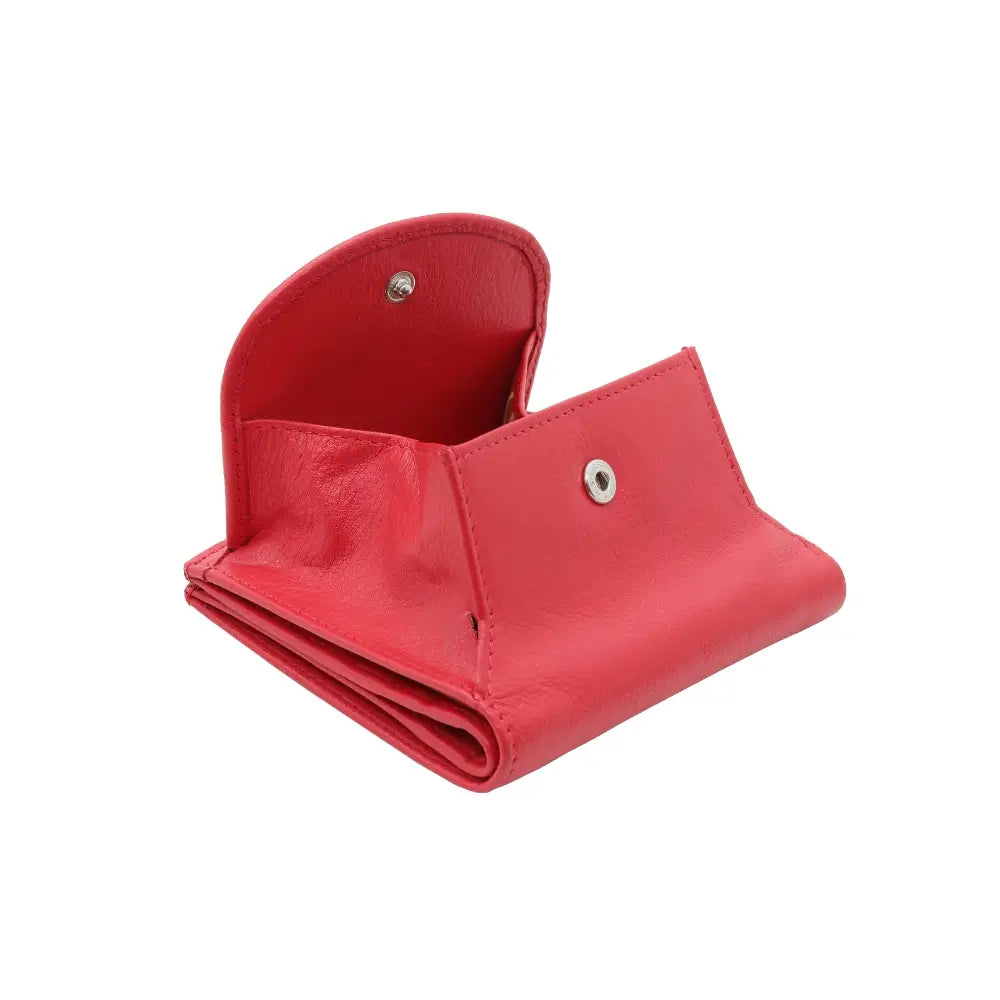 Red leather wallet on a white background