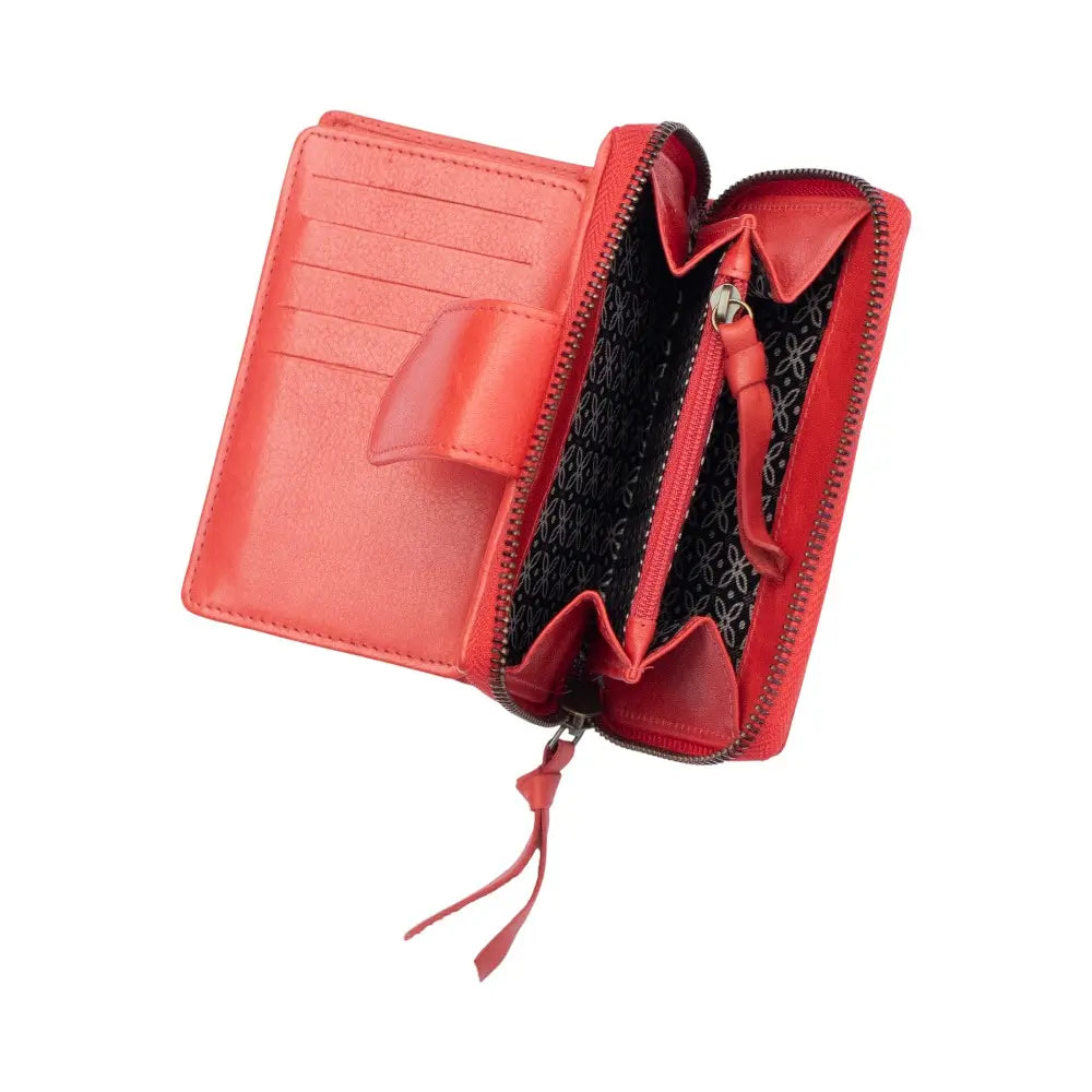 Open view of Red Bifold purse