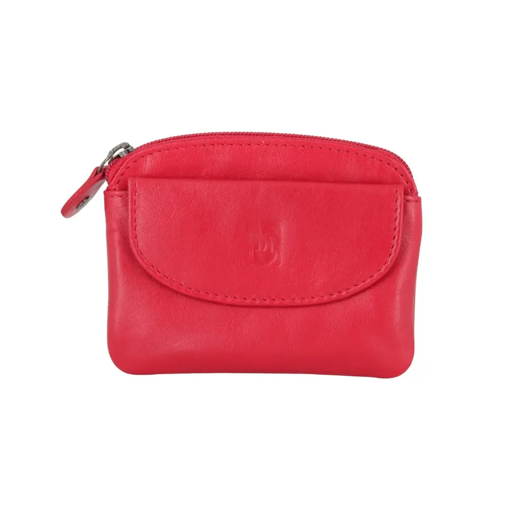 Red leather wallet on a white background