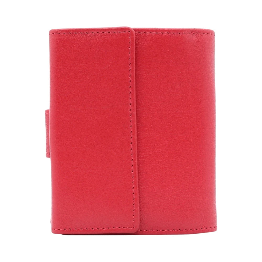 Back view of Red purse  on a white background