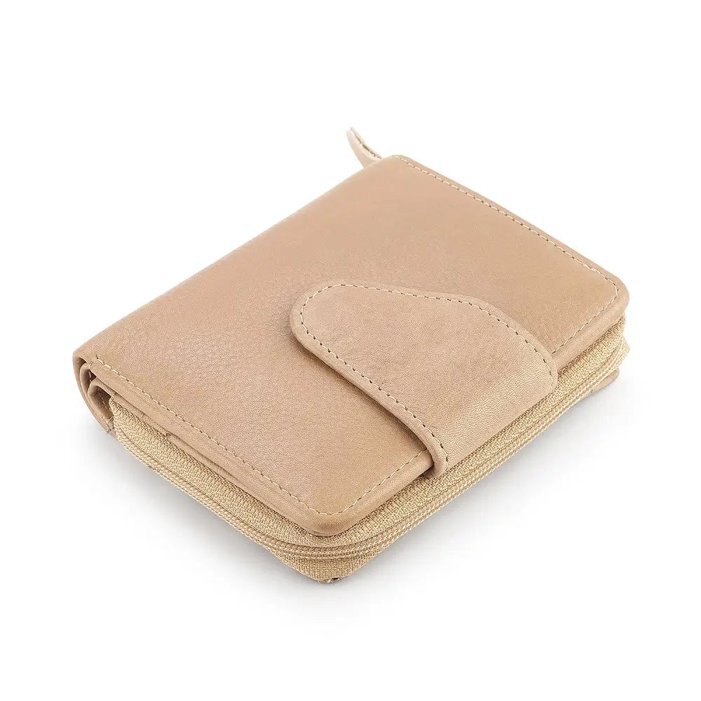 Top view of sand wallet on a white background