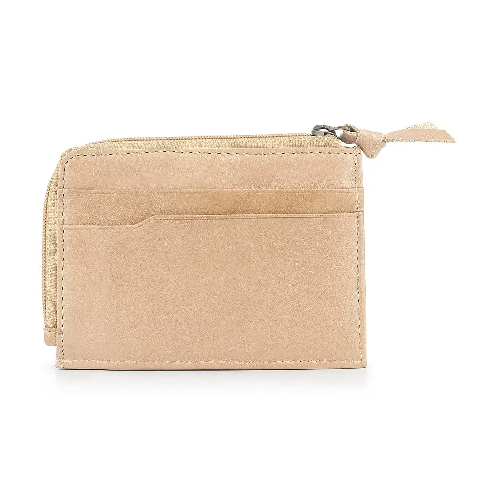 Sand wallet with a zipper on a white background