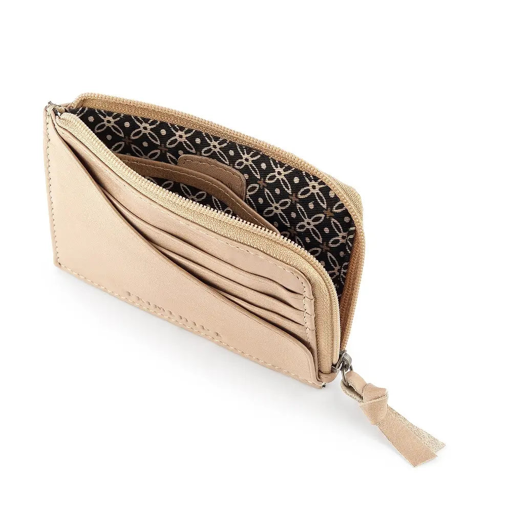 Sand wallet with zipper on a white background