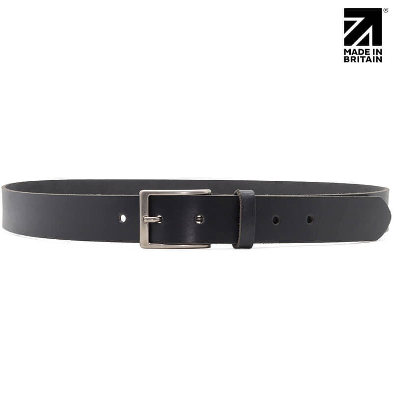 Silver Buckle Leather Belt full grain leather