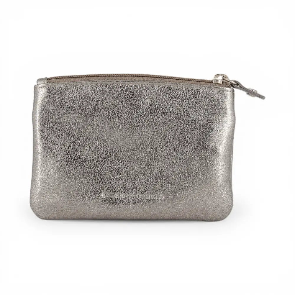 Silver pouch on a white background