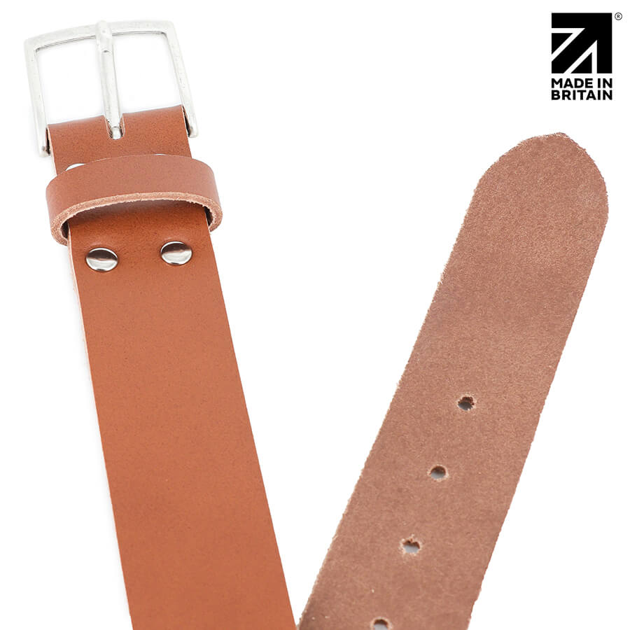 Split Grain Leather Belt 40mm front and back view