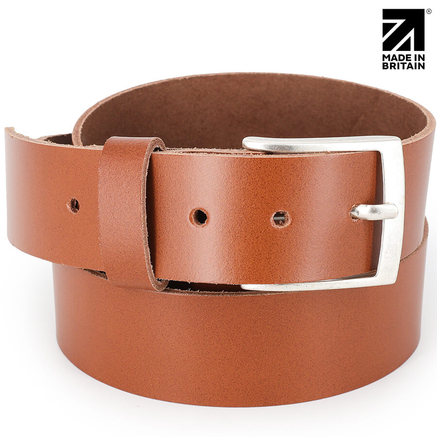 Split Grain Leather Belt 40mm rolled front view