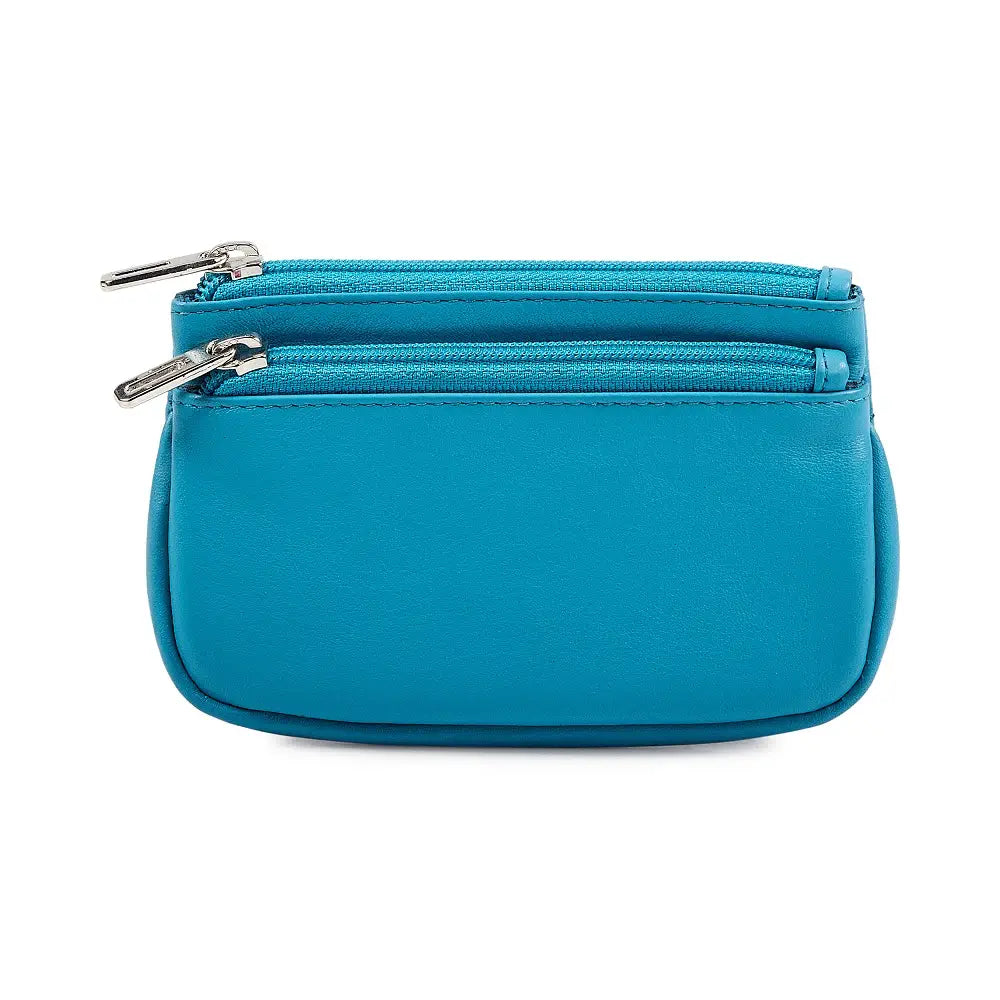 Turquoise leather coin holder